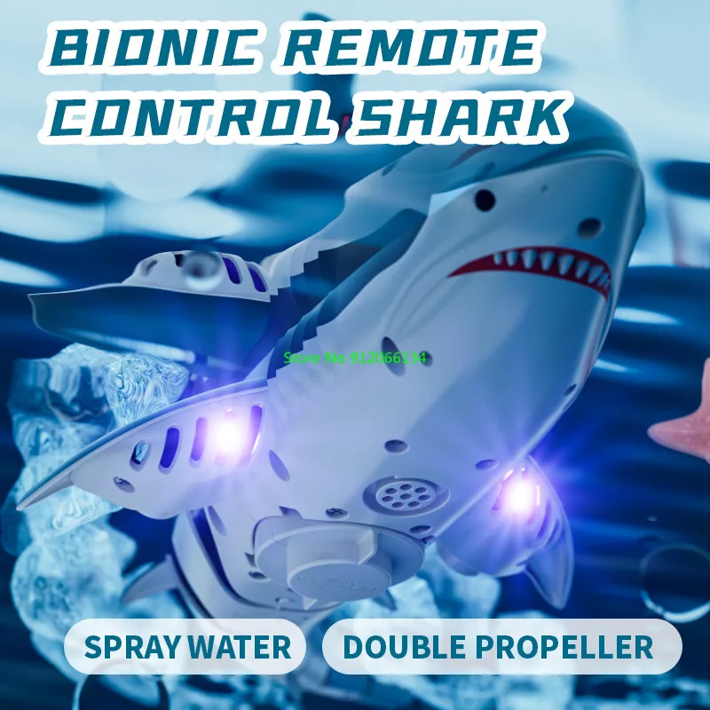 Simulated Waterproof HD Camera WIFI FPV RC Shark Boat 2.4G LED Lighting Swing Off Water Sensing Remote Control Boat Shark Animal