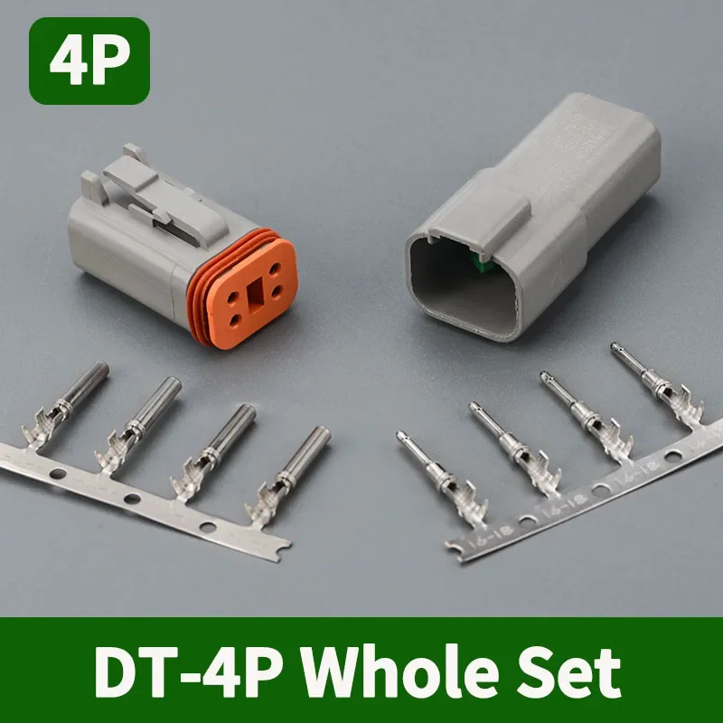 5/10/100 Sets Deutsch DT Series Waterproof Connector DT04-2P DT06-2S Male Female Docking Harness Plug 2P 3P 4P 6P 8P 12P Socket