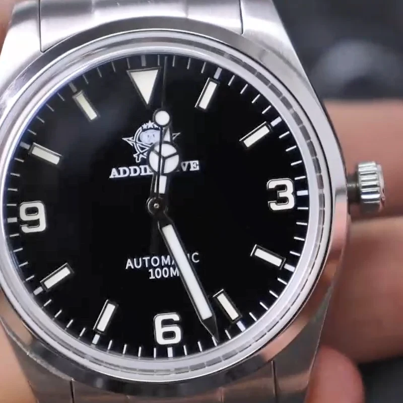 ADDIESDIVE AD2112 relojes mecánicos automáticos reloj de lujo para hombre con cristal de zafiro 10Bar resistente al agua BGW9 superluminoso