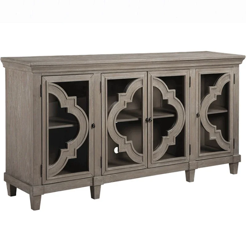 

ls 42 High-end custom American solid wood dining side cabinet, old tea storage, kitchen dish cabinet