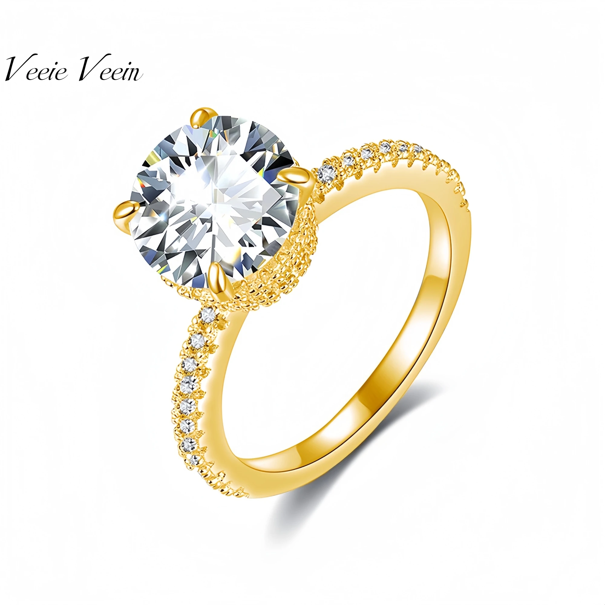 

Veeie Veein модное роскошное брендовое дизайнерское кольцо из стерлингового серебра S925 с муассанитом GRA сертифицированное кольцо трендовое кольцо ювелирные изделия