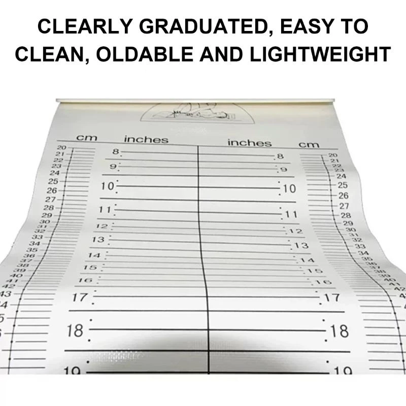  Infant Growth Chart with Clear Scale Markings, Foldable and Washable Baby Infantometer Height Ruler for Home Nursery