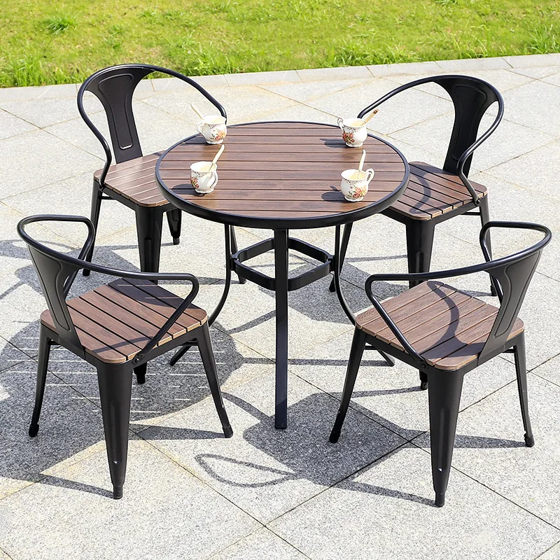 طاولات وكراسي خارجية طاولات وكراسي خارجية من الخشب البلاستيكي للترفيه #3