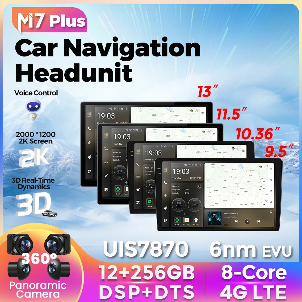 

2024 M7 MAX 13inch Android 13 Universal Car Multimedia Radio Player All-in-One Machine 4G GPS Navigation Carplay For Hyundai Kia