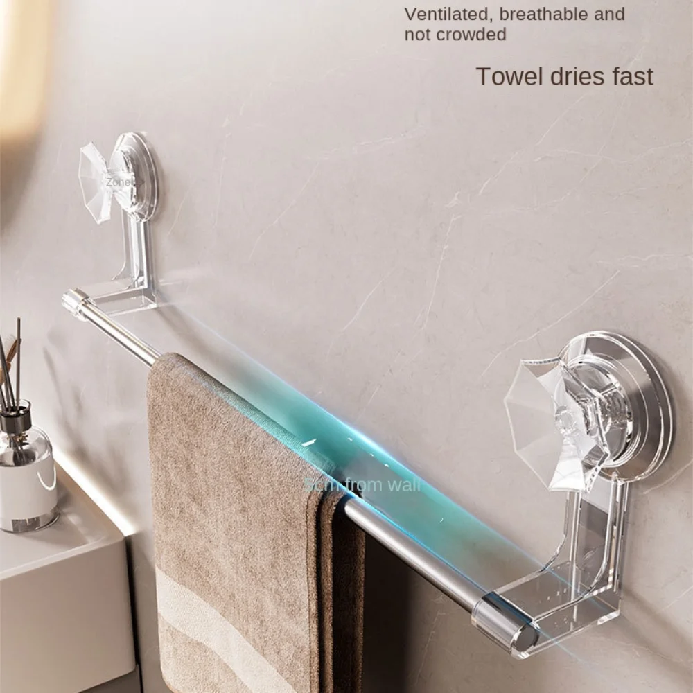 Removable Suction Towel Rack No Drilling Multifunction Punch Free Towel Bar Wear-resistant Durable Towel Hanger