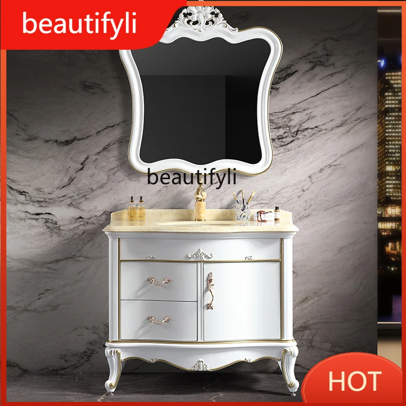 

G8578 Chinese Style Bathroom Fashion New Versatile Washstand Smart Bathroom Cabinet Simple Washbasin Cabinet
