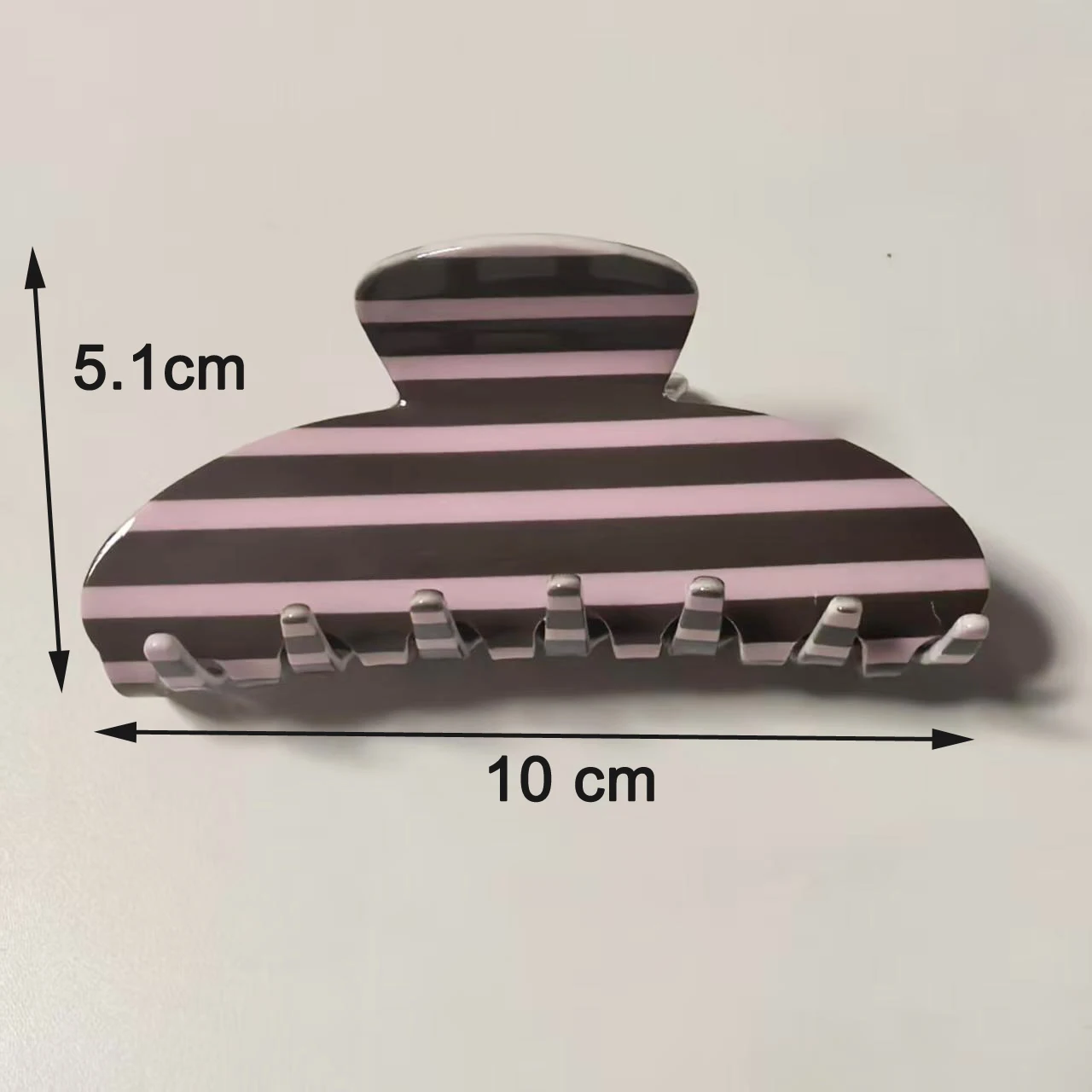 Acryl-Haarspange mit Bedruckten Streifen, 10cm Haarklammer, Großhandelsmengen Verfügbar, Hai-Motiv Haarspangen für Frauen – Detail 2