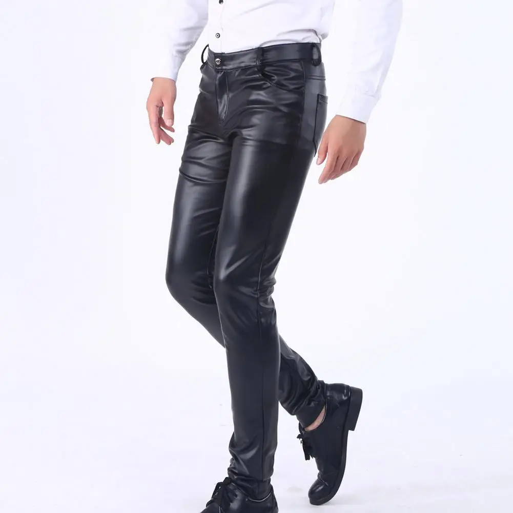 Pantalon en similicuir imperméable pour homme, pantalon en cuir mince pour boîte de nuit, FjPlush Pays l, hiver