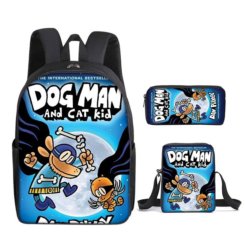 Popular Youthful Novelty Dog Man's 3D Print 3pcs/Set Student Travel bags Laptop Daypack Backpack Shoulder Bag Pencil Case