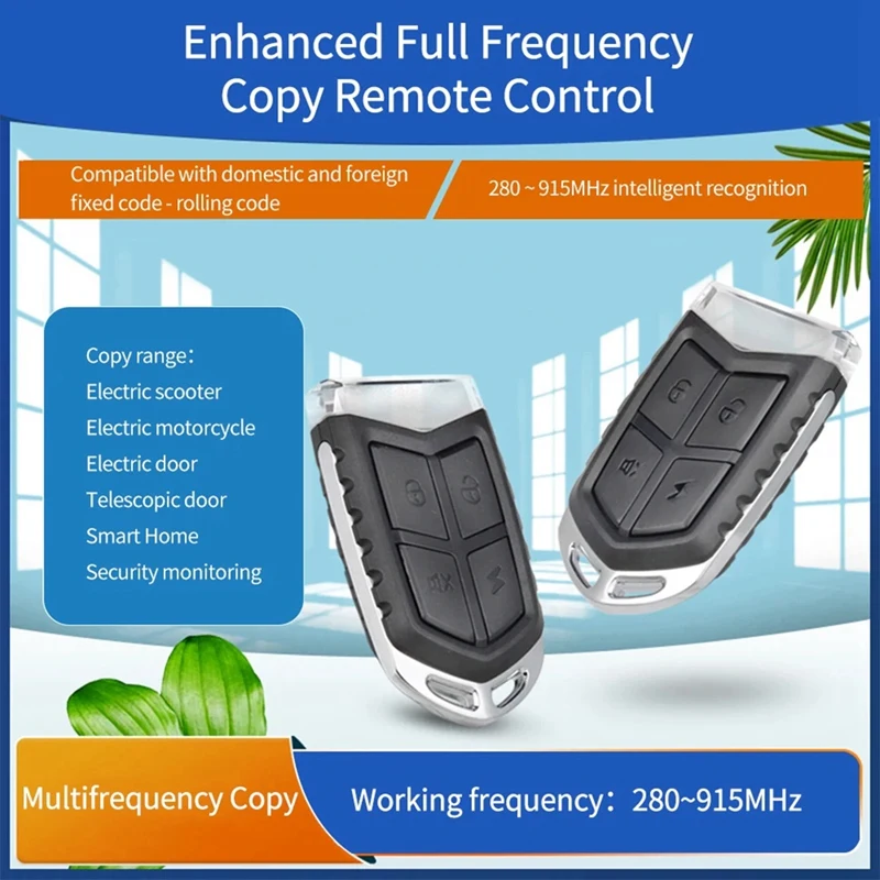 Baru frekuensi penuh 280-915MHZ Enhanced Copy Remote Control pintu garasi penghalang kendaraan listrik Shutter pintu