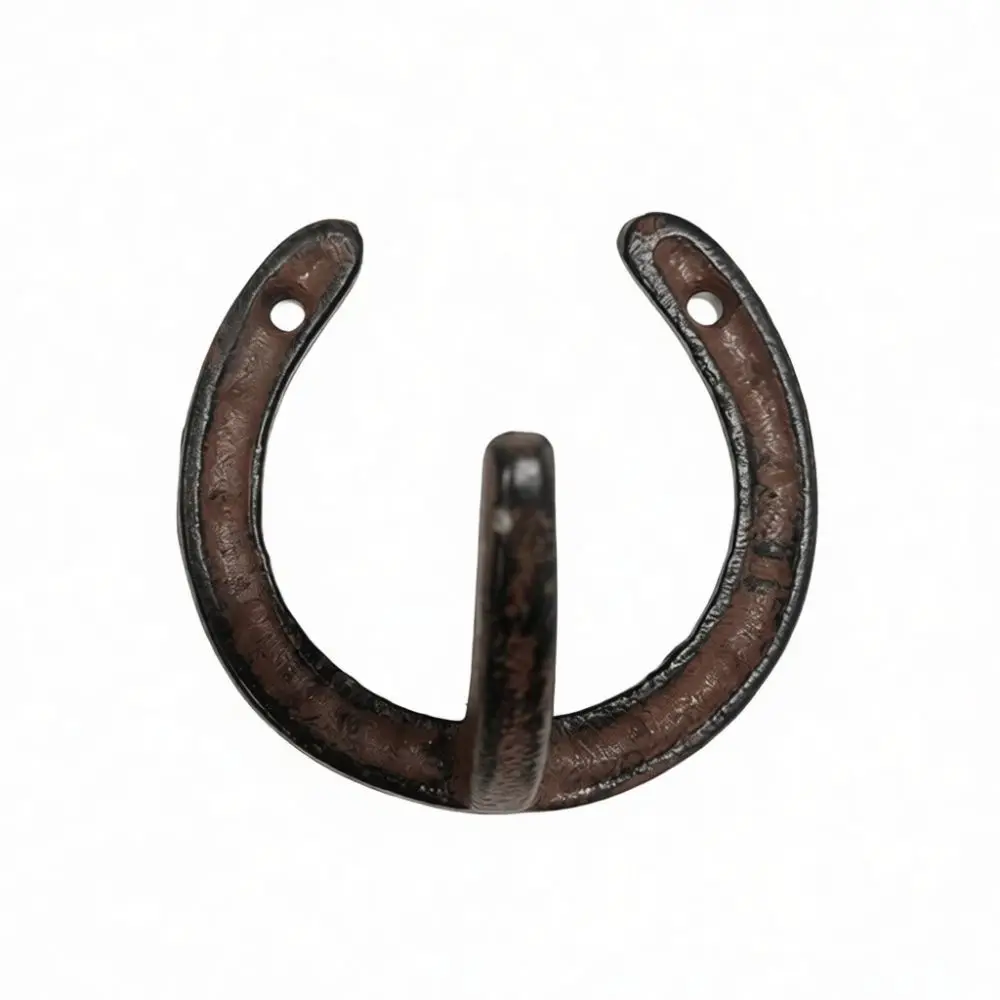 Decorative Horseshoe Iron Hook Retro Style Wall Mount Hanger Sturdy Metal Holder For Home Craft Garden Interior Hardware