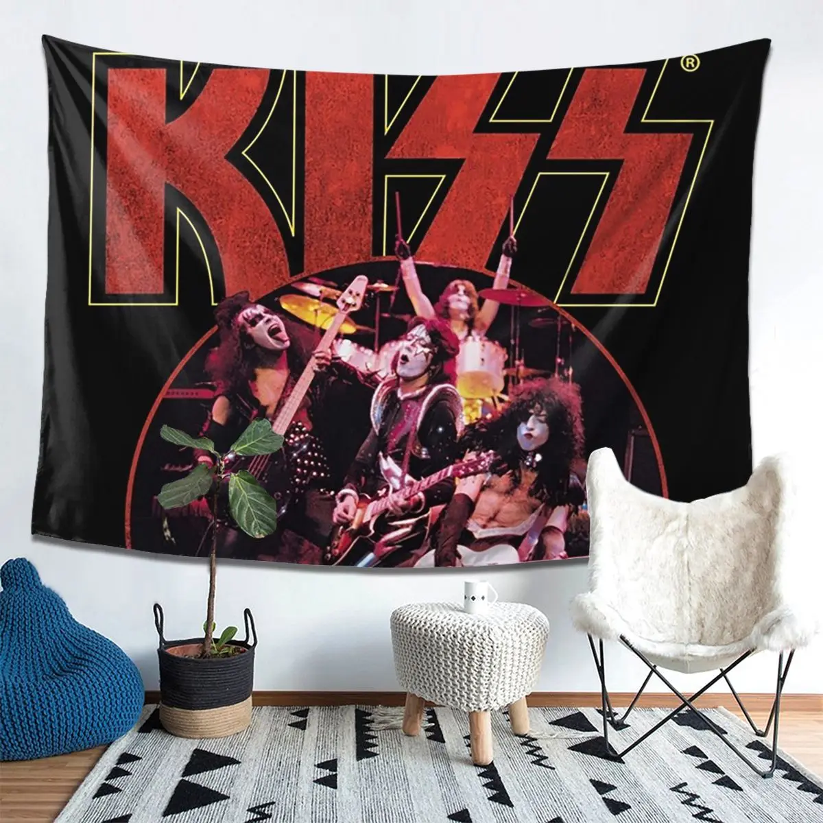 قبلة الفرقة نسيج الديكور الفن المفروشات الجمالية لغرفة المعيشة غرفة نوم المنزل جدار القماش الجدار الشنق #1