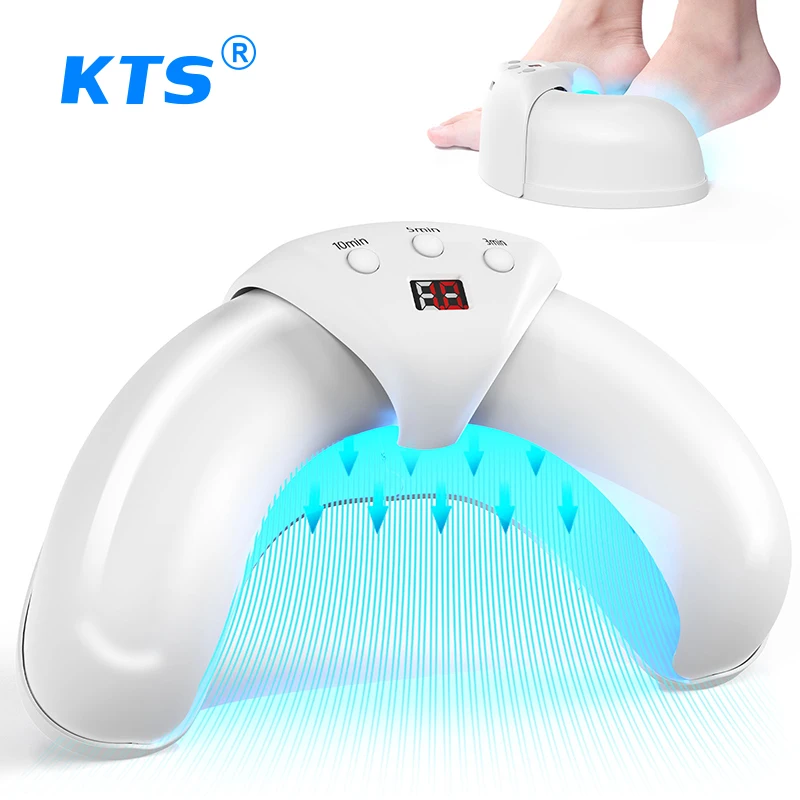 KTS Semi-arc Nail Fungus Laser Device 12x470nm 6x910nm Cure Onychomycosis Toenail Fingernail Fungal Therapy Time display 2000mA