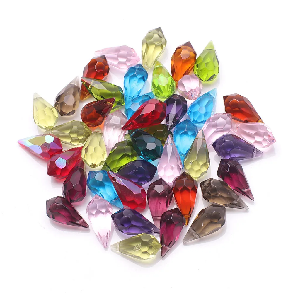 Mixed Color & Size Faceted Crystal Glass Irregular Loose Beads For Kids DIY Making Charms Earing Necklace Jewelry Accessories