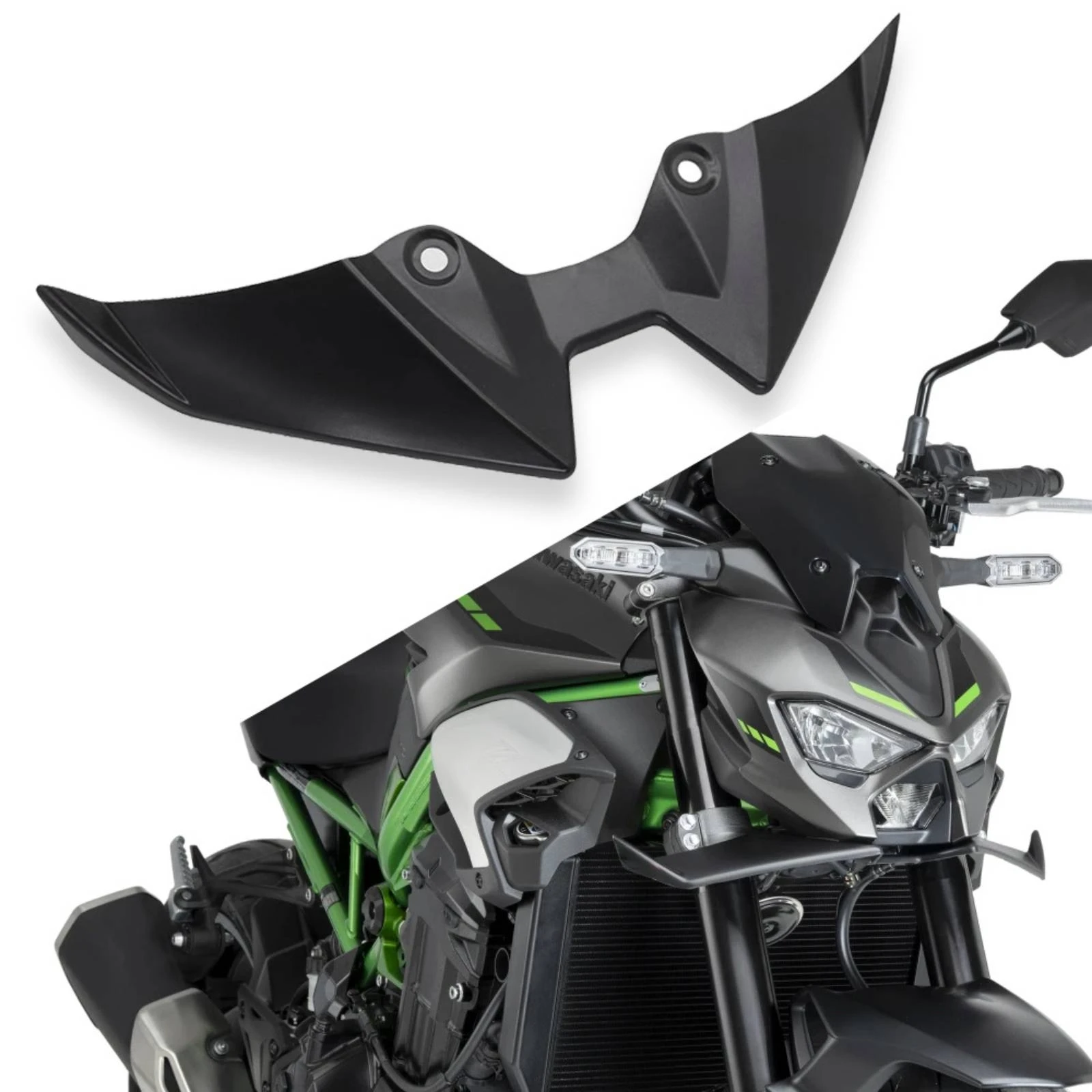 Motorcycle Front Wing Fairing Easy Install Motorcycle Spoiler with Hardware Front Spoiler Winglet Aerodynamic Sleek-Profile