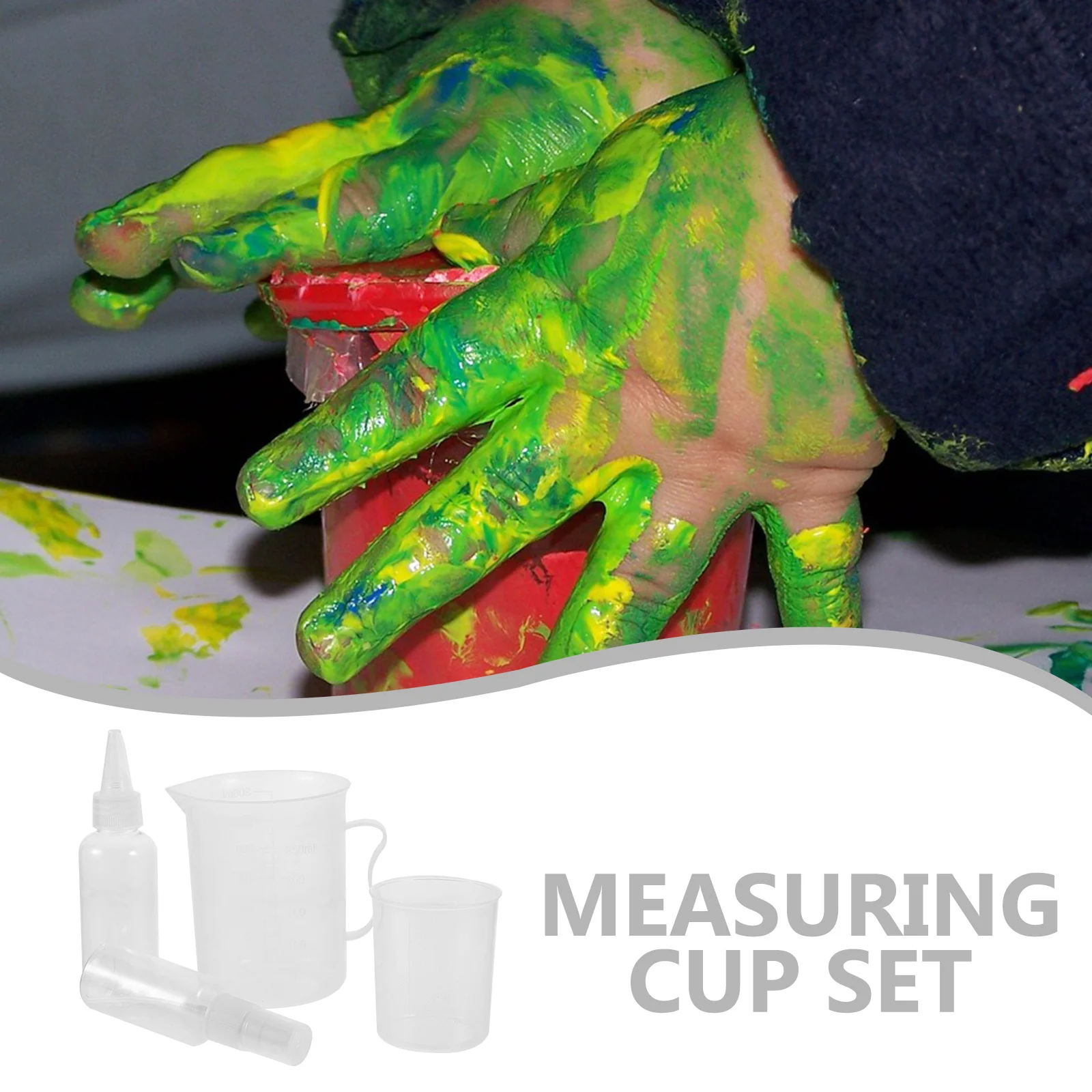 

1 set 1 Set Lab Beakers Science Experiments For Kids 3-5 6-8 Measuring Cups Plastic Science Kits Children Painting Tools