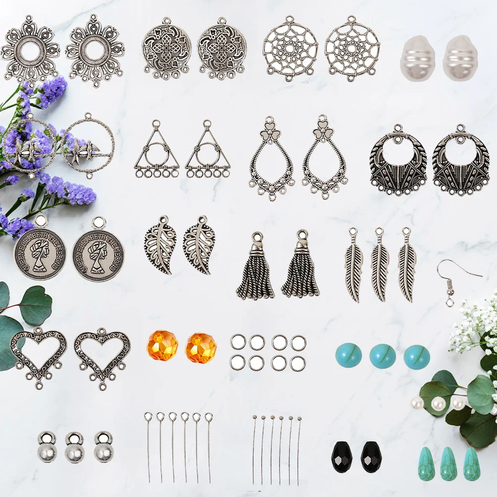 

309pcs Ear Ring Material Set Premium Alloy Diy Earrings Kit Stylish Jewelry Making Tool Craft Accessory For Women Teens