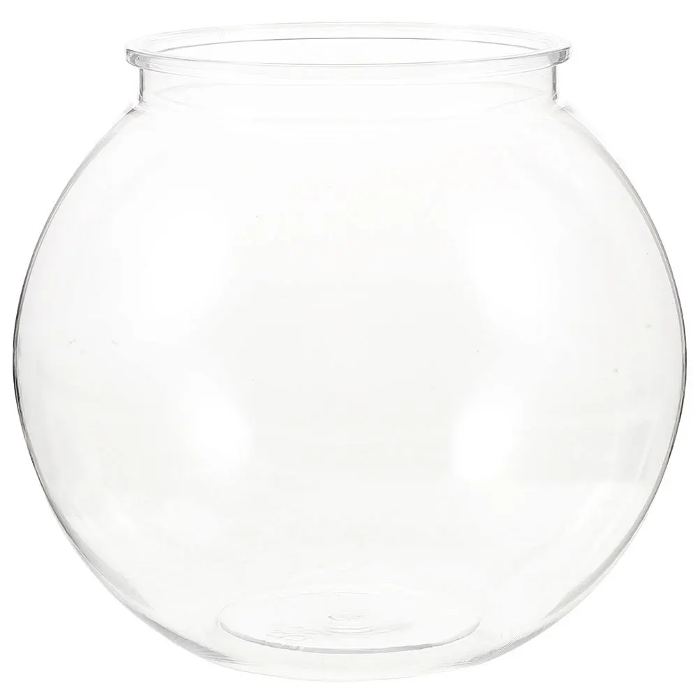 

Small Fish Tank Round Plastic Aquarium Desktop Clear Fish Keeper For Home Office Decorative Bowl Portable Breeding Box