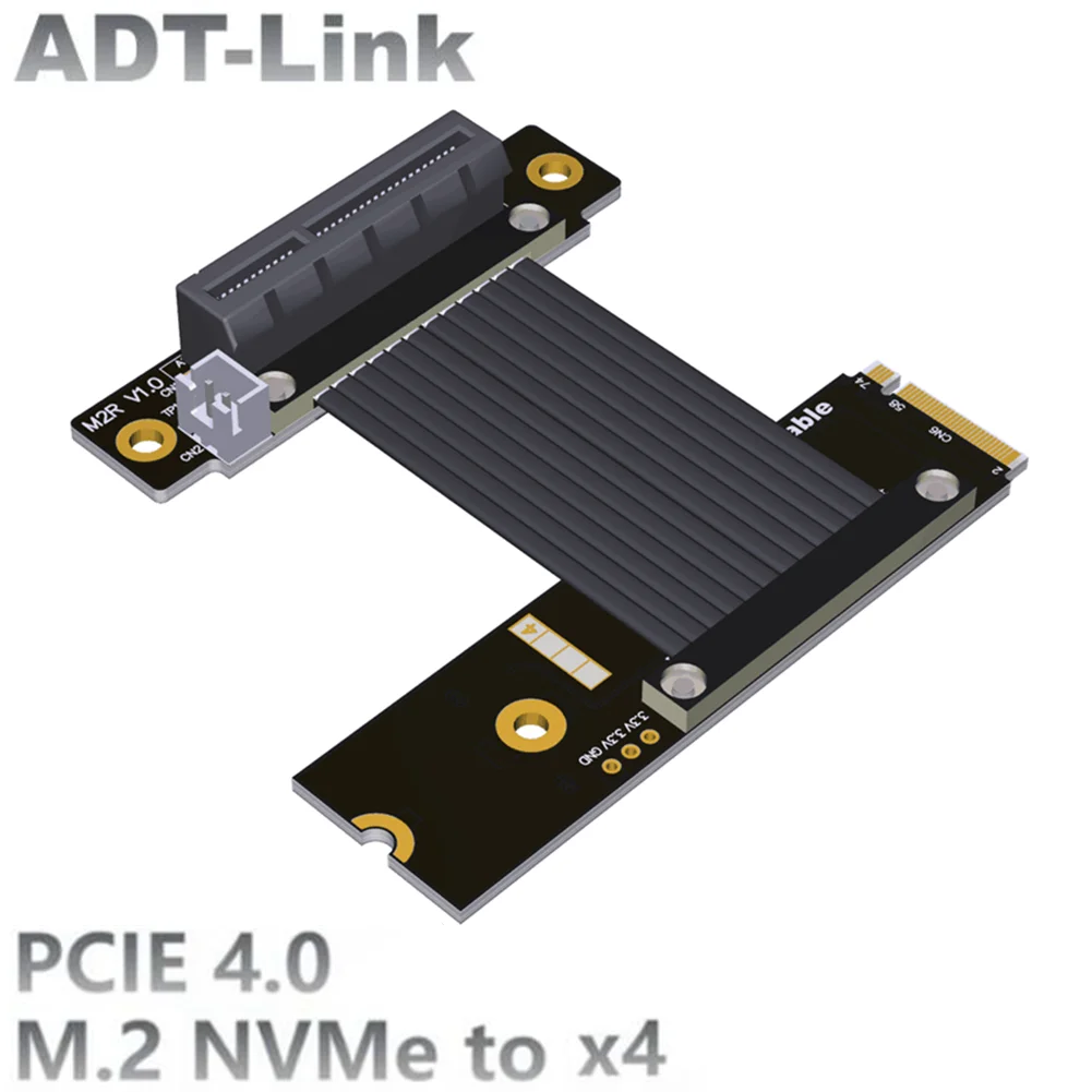 

Переходник ADT-Link M.2 NVMe SSD на PCI-Express 4,0x4, переходник GEN4, адаптер повернуть 90 PCIe x4 LAN, RAID SSD карты на M.2(ultra SSD M-Key)