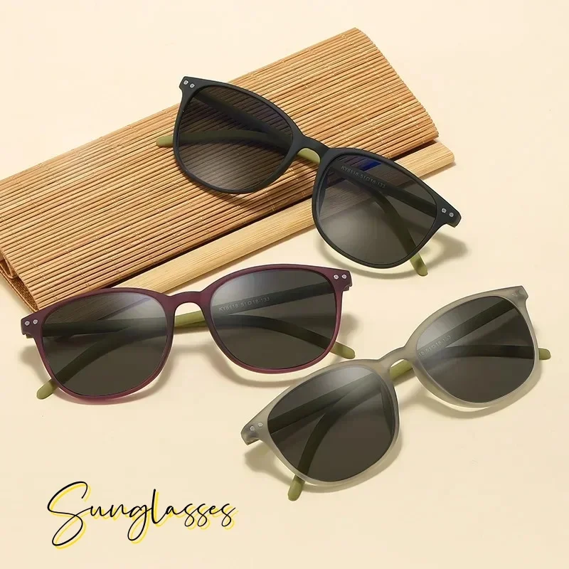 

2025 New Fashion Elliptical Frame UV 400 Sunglasses European and American Retro Sunscreen Men's Glasses Casual Versatile Glasses
