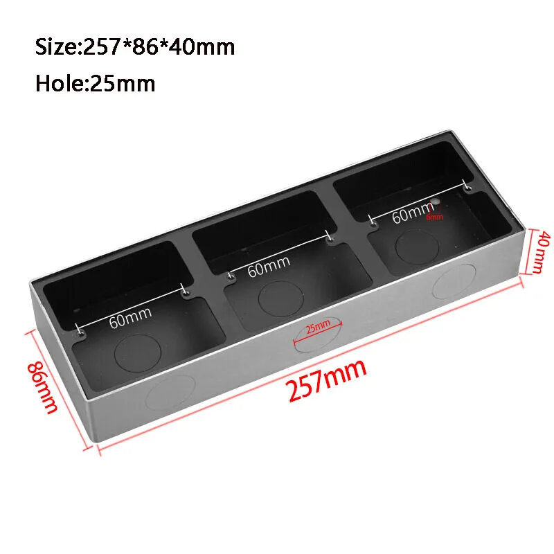 Double Triple Type 86 Stainless Steel Button Box Surface Mount Universal Wall Switch Socket Junction Box