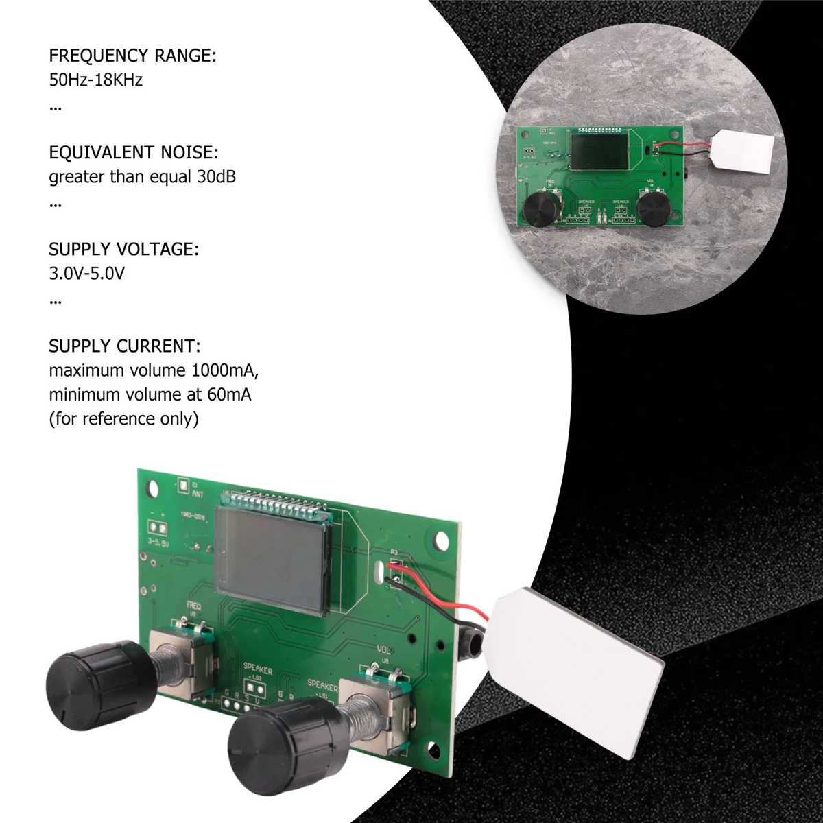 Módulo Receptor de Rádio FM com Display Digital LCD, Modulação de Frequência, Placa Receptora Estéreo, DSP, PLL, 3-5V, 87-108MHz