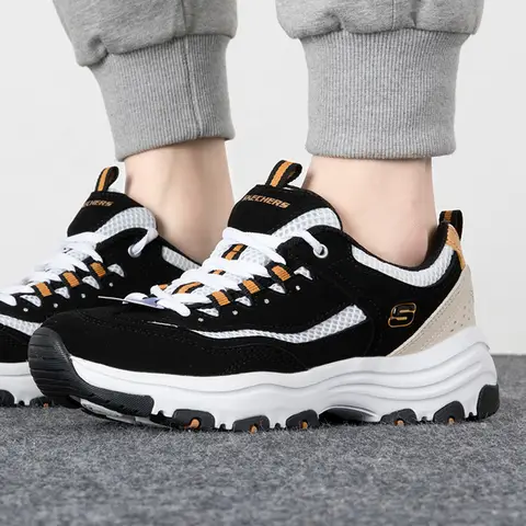 Skecher 여성 신발 2025 새로운 두꺼운 단독 팬더 신발 통기성 가벼운 운동화 캐주얼 신발 8730066 -BKGD