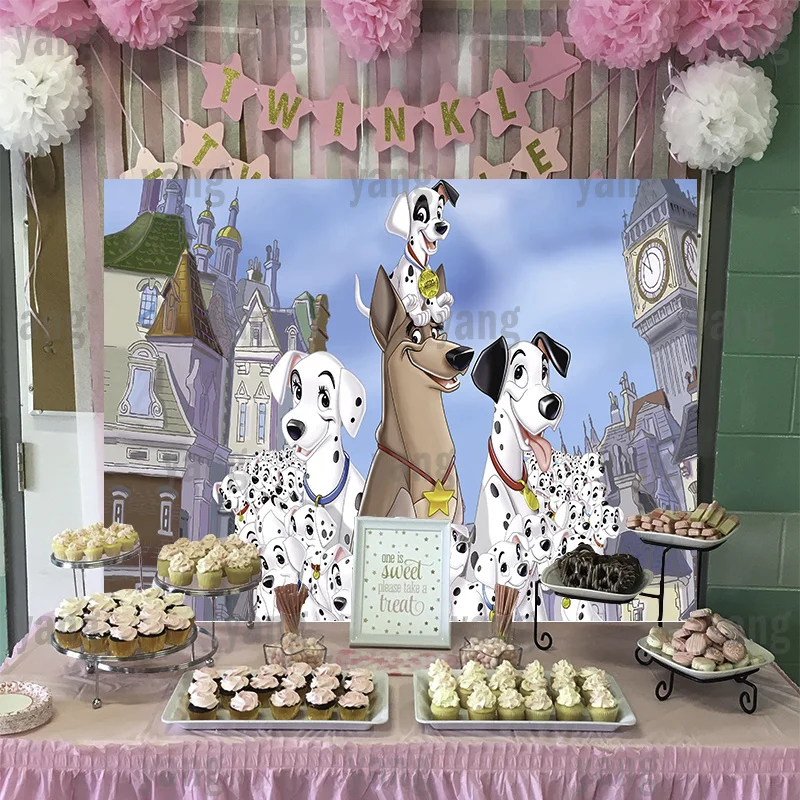 Custom Dalmatian Disney Dog Family Gift Baby Shower Luxury Castle Birthday Party Background Backdrop Decortion Grey Blanket