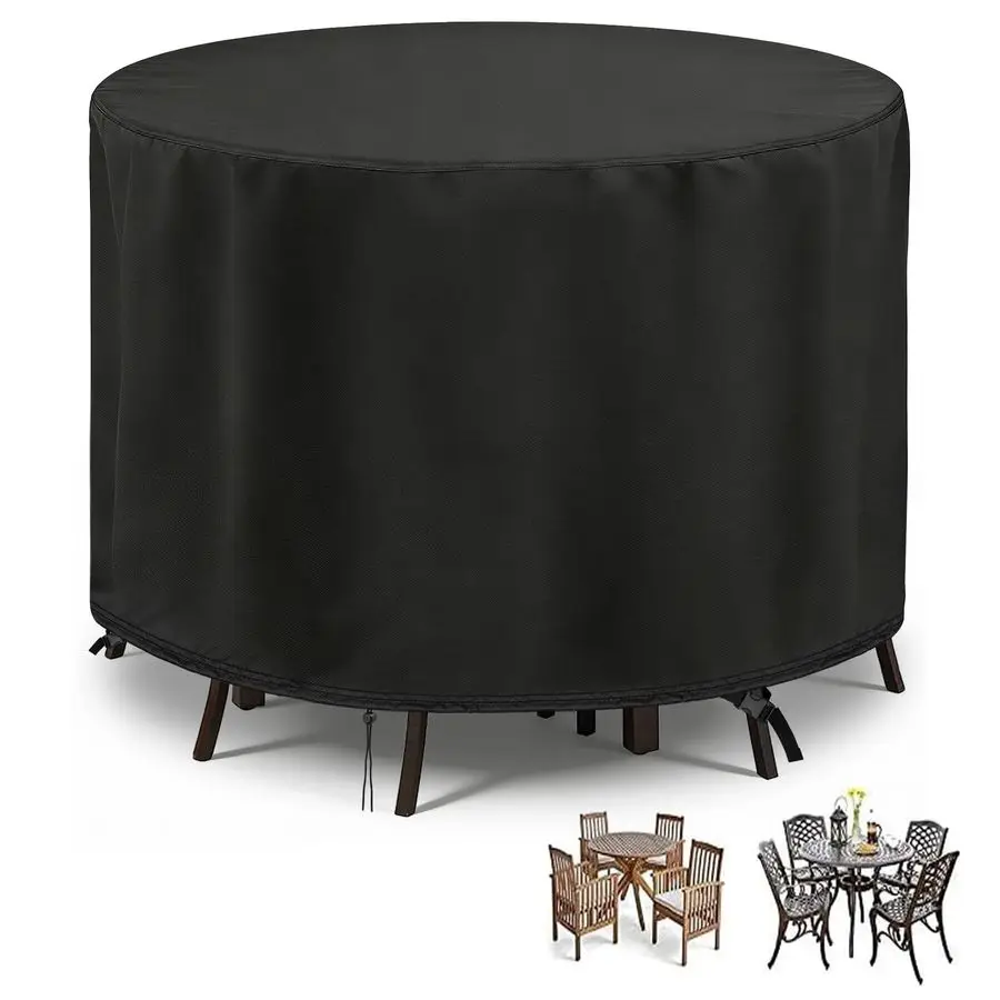 

Patio Furniture Set Cover, Round Bar Height Table and Chair Cover 90inch Waterproof Outdoor Tall High Table Cover for Round Furn