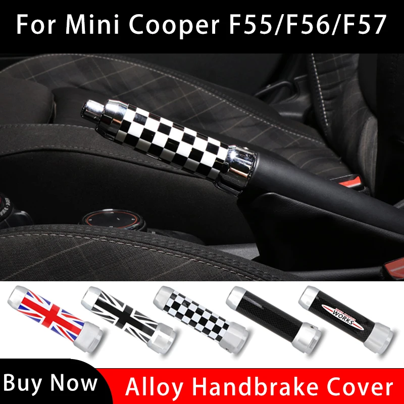 Car HandBrake Grips Lever Decoration Cover For Mini One Cooper D SD JCW F55 F56 F57 Hand brake Grips Manual Auto Accessories