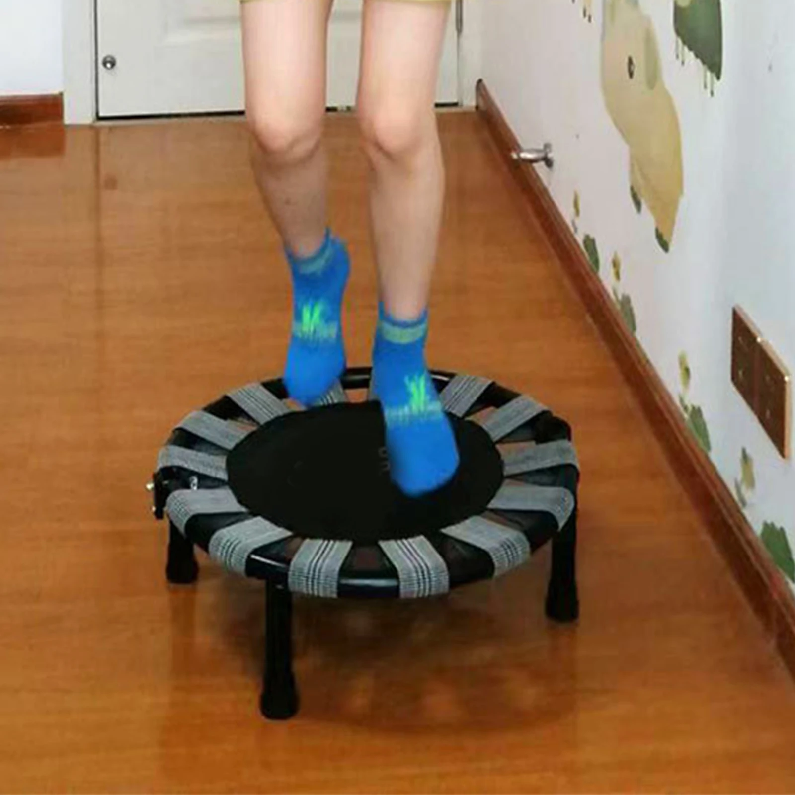 Mini trampolina przenośne łóżko do skakania dla dzieci grających ćwiczenia Fitness trening domowa siłownia artykuły sportowe składane krzesło na