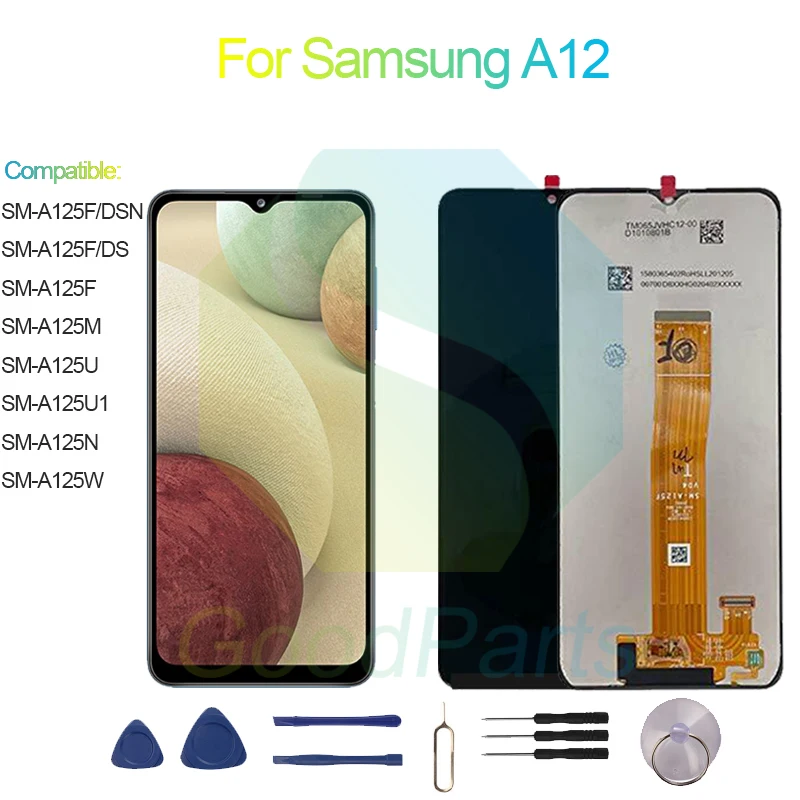 

For Samsung A12 LCD Display Screen 6.5” SM-A125F/DSN/DS/F/M/U/U1/N/W A12 Touch Digitizer Assembly Replacement