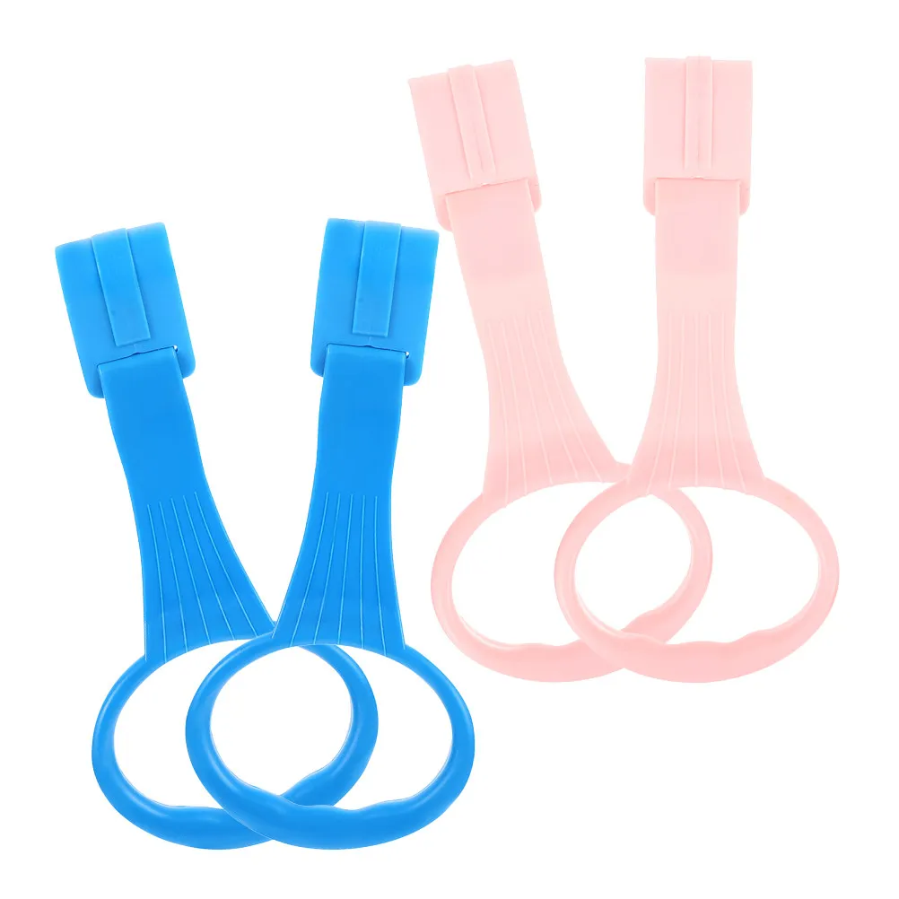 

2 пары розовых и 2 синих детских страховочных колец-помощников для ходьбы, ручки для малышей, кольца для подтягивания, кольца для детской кроватки, для детей