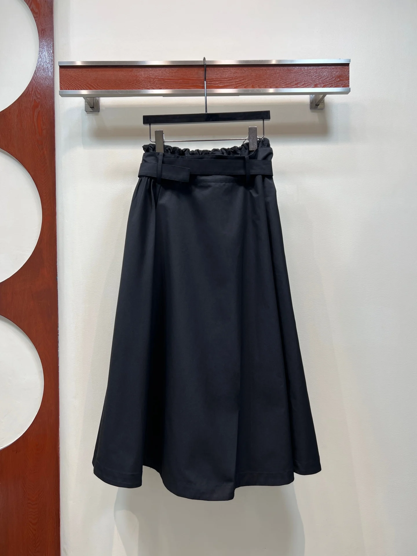 2026 Early Autumn New Style High-Waisted Half-Dress With Belt Closure Adjustable Loose A-Line Skirt