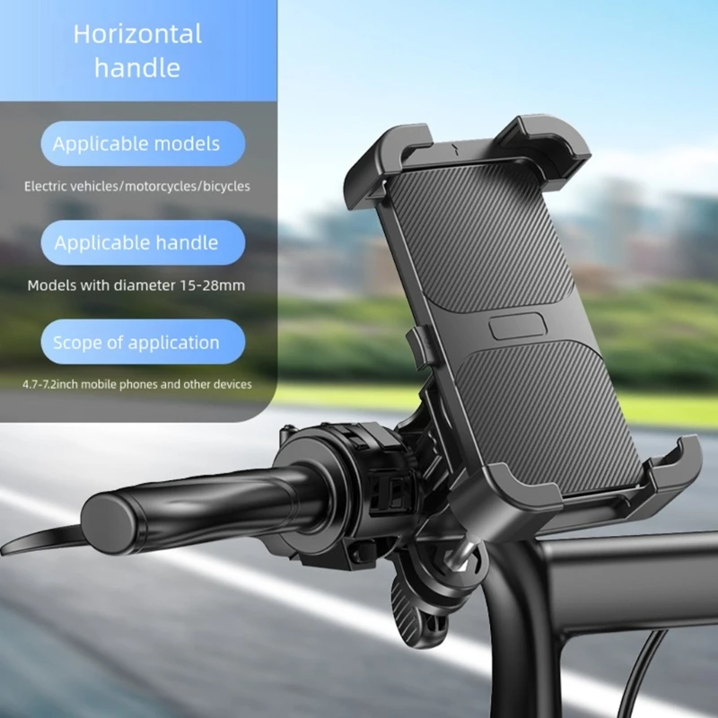 Quick Install Bike Handlebar Phone Mount With Anti Slip Silicone For Motorcycles Scooters And All Smartphones Up To 7.2 D2RC