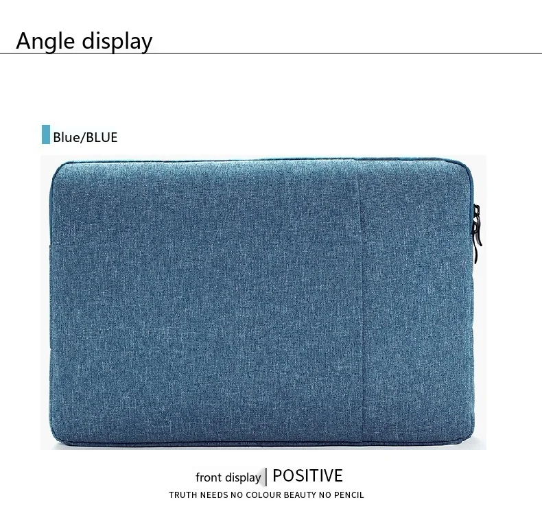 Denim-Laptop-Hülle 8-17 Zoll Schutztasche für Notebook und Tablet mit gepolstertem Innenfutter – Detail 10