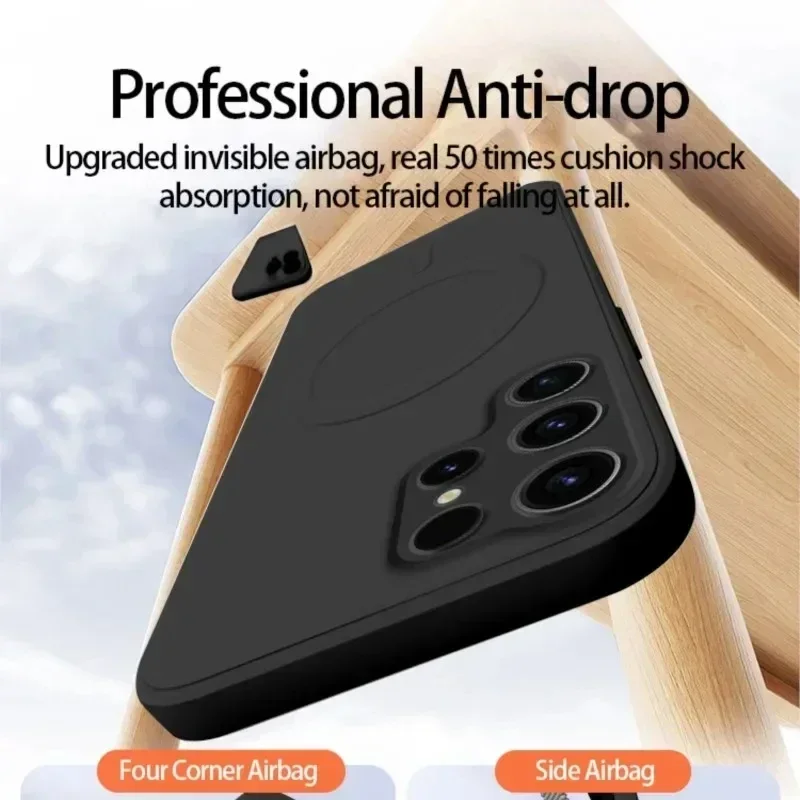 Original Liquid Silicone Magnetic Wireless Charge Case For Samsung Galaxy S26 S25 S24 S23 S22 Ultra For Magsafe Shockproof Cover - náhled 4