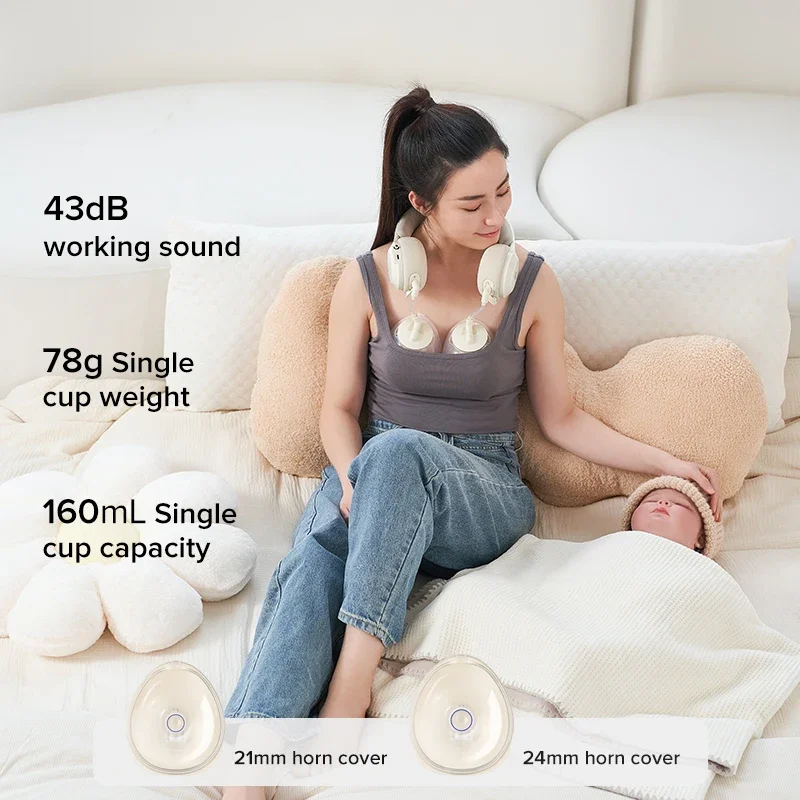 2024 New Design Hands Free Double Electric Wearable Breast Pump Wholesale Double Electric Breast Pump