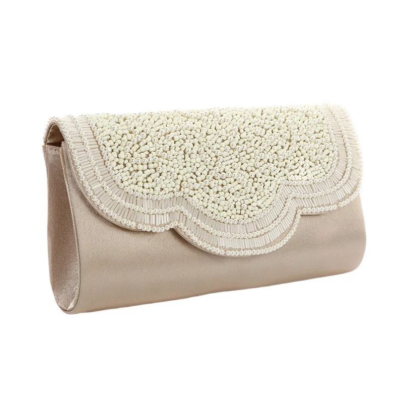 

Pearl Clutch Purse Elegant Solid Color Shoulder Bag Cosmetic Phone Bag For Women Wedding Banquet Party Fashion Chic