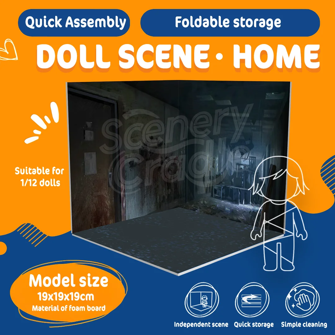 

DIY Cabin PVC Model Display Board Blind Box Figure Toy Doll Props Scene Background for Collectible Figures And Display Sites