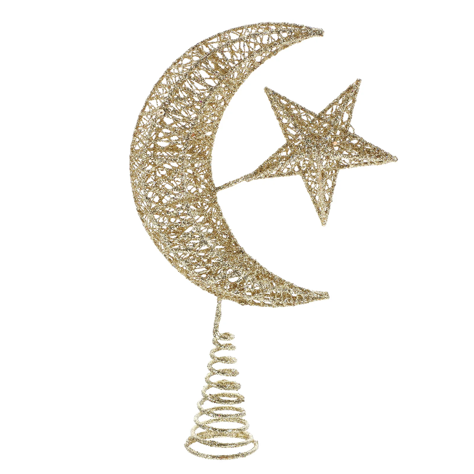 

Christmas Tree Top Star Gold Xmas Topper Moon Inflatable Indoor Wrought Iron Ornament Party