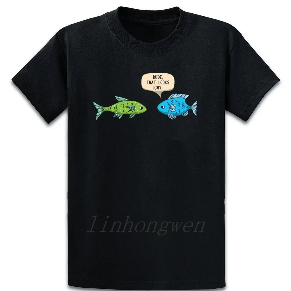 

Dude That Looks Ichy Couple Short Sleeved T-shirt For Men Women Breathable Casual Pure Cotton Loose Tops