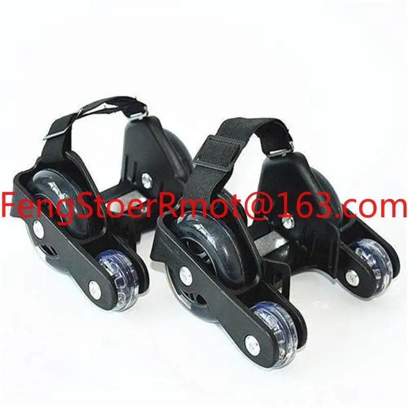 Adult Mini Portable PU Roller Skates with Auxiliary Wheels, Four-Wheel Running Shoes