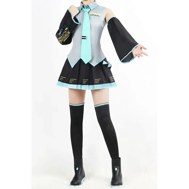 SN60 Anime Character Performance Clothes Hatsune Miku MIKU Anime Clothes Cosplay Clothes JK Skirt Same Suit Wig Accessories 1@j$