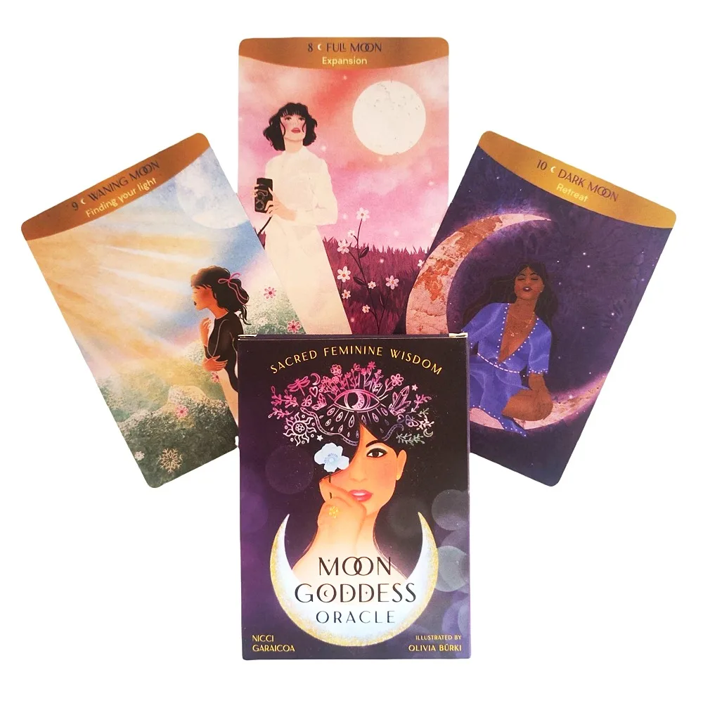 

Moon Goddess Oracle 36 Cards Also Feature Crystals, Colors, Mantras, Favored Moon Cycles, and Plant Medicines 10.4*7.3cm