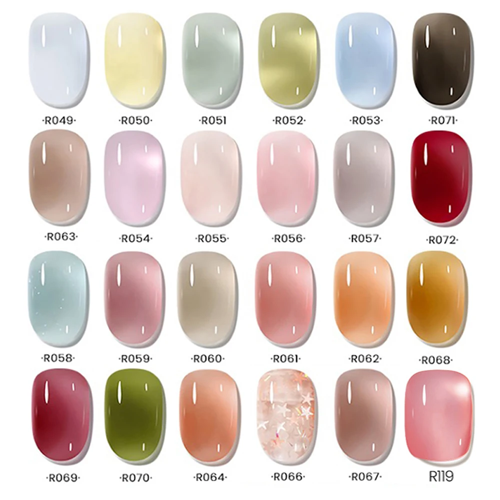 MAYCHAO Jelly Gel 10ml Semi-transparent Nude Gel Nail Polish Top Coat Nail Art Semi Permanent Soak Off UV LED Varnish for Nail