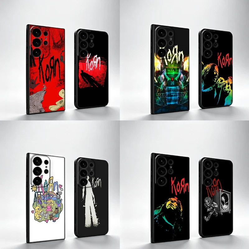 K-Korn Rock Band Phone Case For Samsung S25Edge S26FE Galaxy S22 S25 S24 S26 Ultra S21 S23 S20 Plus Cover Black Shell Coque