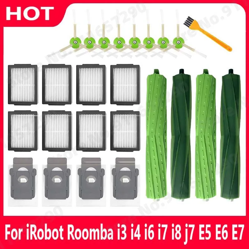 Belangrijkste Side Brush Hepa Filter Stofzak Voor Irobot Roomba I3 I4 I6 I7 I8 J7 E5 E6 E7 Spare onderdelen Robot Stofzuiger Accessoires