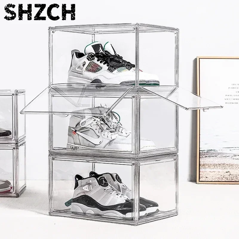 Double-door Assembled Storage Cabinet, High-clearance Transparent Display Combination, Shoe Wal/l, Shoe Box