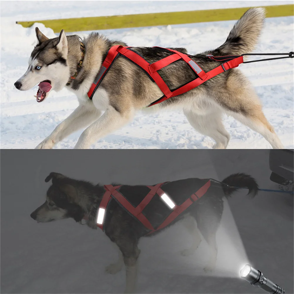 High Quality Big Dog Sledge Harness Skiing Running Pet Harnesses for Medium Large Dogs Alaska Hound Bulldog mascotas Accessories